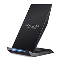 Fast Wireless Charger, NANAMI Qi Certified Charger Wireless Charging Stand Compatible iPhone 11/11 Pro/11 Pro Max/XS/XS Max/XR/X/8/8 Plus,Samsung Galaxy S10+ S9 S8 S7 Note 10/9/8 and Qi-Enabled Phone
