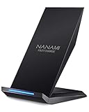 Fast Wireless Charger, NANAMI Qi Certified Charger Wireless Charging Stand Compatible iPhone 11/11 Pro/11 Pro Max/XS/XS Max/XR/X/8/8 Plus,Samsung Galaxy S10+ S9 S8 S7 Note 10/9/8 and Qi-Enabled Phone