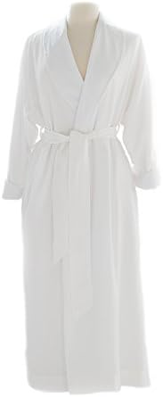 Telegraph Hill Luxury Double Layer Silky Microfiber Spa Bathrobe, X-Small, White Twill