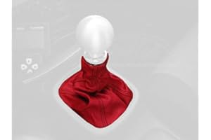 RedlineGoods Shift Boot Compatible with Toyota MR2 Spyder 2000-07. Tailor Made - not Universal. Genuine top-Grade Italian Black Leather with Red Thread