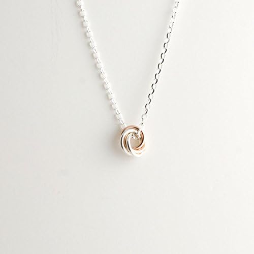 Mini Love Knot Necklace - Sterling & Rose Gold Fill