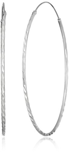 Argento Vivo Diamond Cut Thin Endless Hoop Earrings