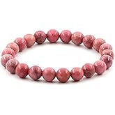 Clearain Natural Gemstones Bracelet 8mm Chakra Round Beads Energy Power Crystal Reiki Healing Elastic Stretch 7 Inch for Women Men Unisex