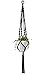 Mkono Colorful Macrame Plant Hanger Indoor Outdoor Hanging Planter Basket Cotton Rope 4 Legs 40 Inch-Black