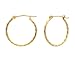 14k Yellow Gold Twisted Round Hoop Earrings