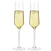 Hand Blown Champagne Flutes -100% Lead Free Crystal Clear Set of 2 Champagne Flute Glasses, Perfect Glass Party Cups