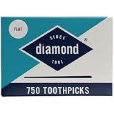 Diamond Flat Toothpicks 750ct, 1 Pack Total 750