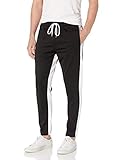 Southpole Men's Athletic Skinny Track Pants Open Bottom, Black, Large