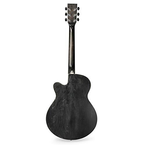Acoustic Guitar WINZZ 40 Inches Cutaway Guitar Beginner Starter Bundle with Padded Bag, Stand, Tuner, Pickup, Strap, Picks