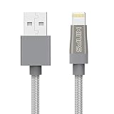 KINPS Apple MFi Certified Lightning to USB Cable Nylon Braided iPhone Charger Cord Super Long Compatible with iPhone X/8/8 Plus/7/7 Plus/6S/6S Plus, iPad Pro/Air/Mini (10ft/3m, Silver)