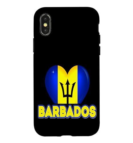 Barbadian Flag Of Barbados Patriotic Bajan Heart Case for iPhone X/XS