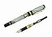 Lanxivi Jinhao Century Fashion White Color Black Line Celluloid Fountain Pen 18kgp Medium Nib with Pen Pouch