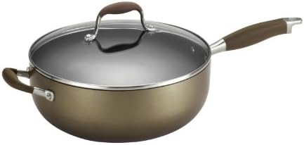 Anolon Advanced Bronze Collection Hard Anodized Nonstick 6.5-Quart Covered Chef Pan with Helper Handles
