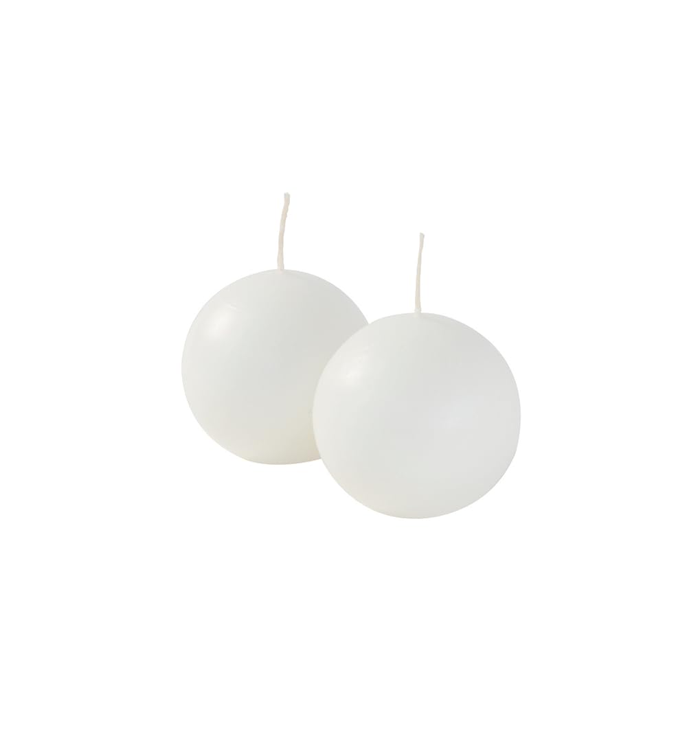 Cereria di Giorgio Risthò Spherical Candles, Wax, White, 6 x 6 x 6 cm, Pack of 6