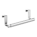mDesign Adjustable, Expandable Kitchen Over Cabinet Towel Bar - Hang on Inside or Outside of Doors, Storage for Hand, Dish, Tea Towels - 9.25