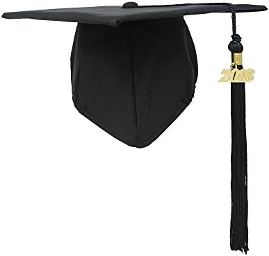 Ninuo Unisex Matte Adult's Graduation Cap Tassel 2018 Photography for High School and College (Black)