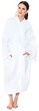 Simplicity Men/Women's 100% Cotton Waffle Weave White Spa Robe, White