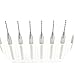 Nxtop 0.8mm Mills Drill Bits CNC Rotary Tungsten Carbide Ball Nose End Router PCB Spiral Cutter Set Tool, Tungsten Carbide 1/8'' Shank, 10-Piece