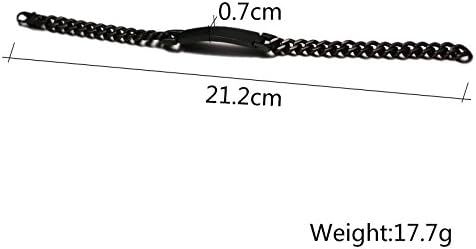 MPRAINBOW Personalized Free Engraving Custom Stainless Steel Link Chain Bracelet for Men,21.5cm,Adjustable