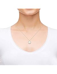 Collar de oración de plata de ley 925, con colgante inspirador inscrito en oro de 24 quilates en circonita cúbica redonda, 18.0 in