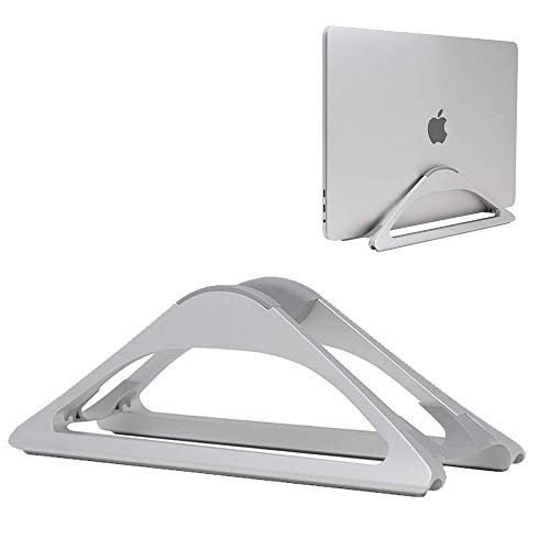HumanCentric Vertical Laptop Stand for Desks (Silver) | Adjustable Holder to Dock Apple MacBook, MacBook Pro, and Other Laptops to Organize Work & Home Office