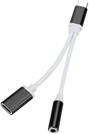 SEC USB Type C to 3.5mm Headphone Jack Adapter, 2 in 1 Type C to 3.5mm Aux Audio Charging Cable, Microphone Connector for Samsung Galaxy Huawei Mate Moto Xiaomi Oneplus, Letv