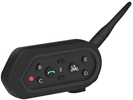 Motorcycle Bluetooth Helmet Intercom And Headphone Waterproof Multi-Function Can Be Paired With Mobile Phone/MP3/GPS Device To Support 6-Person Intercom Black,1Pack