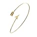 SENFAI Arrow Bangle Adjustable Wire Wrapped Bracelet Simple Style (Gold)