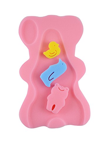 TotMart Infant Bath Sponge, Newborn Essential, Soap Socket, Pink