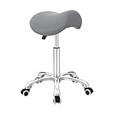 Antlu Saddle Stool Rolling Chair for Office Massage Salon Kitchen Spa Drafting,Adjustable Hydraulic with Wheels (Gray)