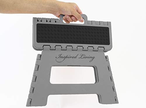 Inspired Living Step Heavy Duty folding-stools, 9" High, DARK GREY - Thumbnail 2