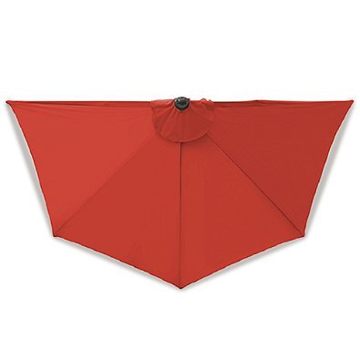 9-Feet Half Round Patio Umbrella Smooth Crank Balcony Wall Sun Shade Durable Aluminum Frame Rust Resistant Fabric Fade Resistant Garden Outdoor Canopy