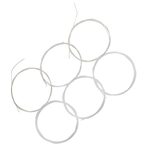 Yibuy Silver Nylon Classical Guitar Strings Set Guitar Parts E B G D A E Set of 6