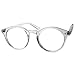 zeroUV Vintage Inspired Clear Lens Small Circle Round Sunglasses (Clear/Clear)