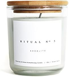 Crystal Infused Essential Oil Candle for Throat Chakra