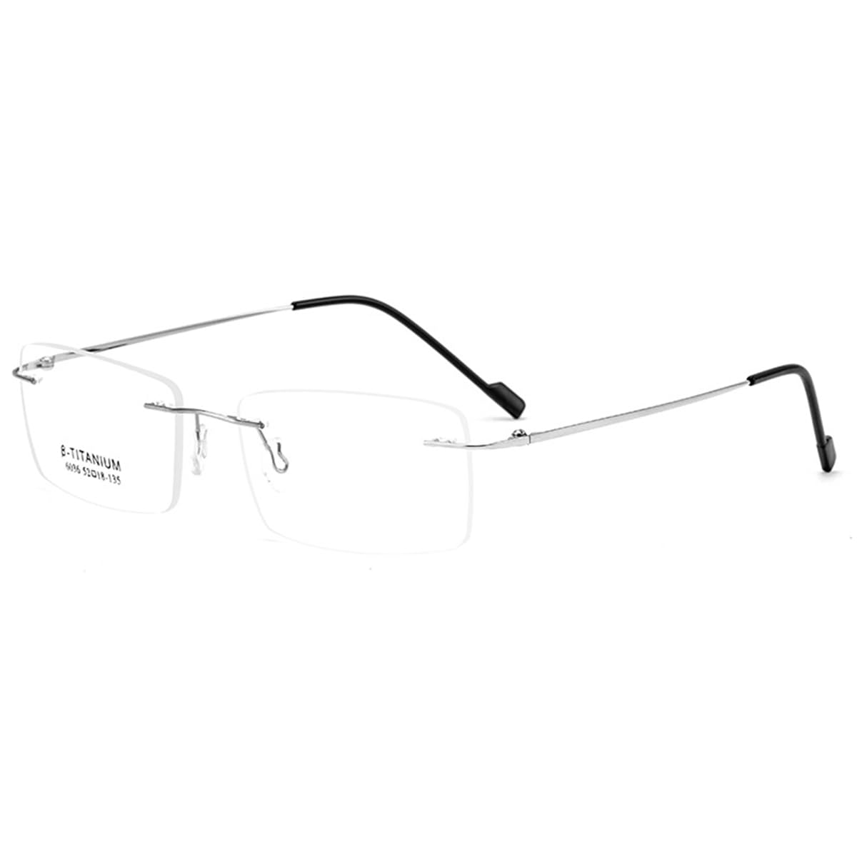 Photo 1 of krlanhx Flexible Women Men Rimless Glasses Frame Clear Lenses 10g Lightweight Eyewear (Silver)