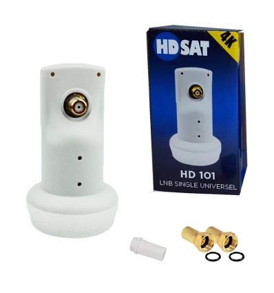 HDSAT HD101 LNB Single Universal Dish Head Full HD 4K Gain 65dB France Astra EUTELSAT