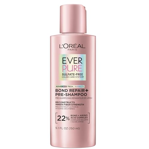 L'Oreal Paris EverPure Sulfate Free Bond Repair Pre Shampoo Treatment, Hair Repair for Colored, Bleached or Damaged Hair, 5.1 Fl Oz