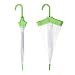 Rainbrace Transparent Bubble Umbrella Auto Open, Fashion Dome Shape with Color Trim (Green)