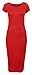 Forever Womens Plain Cap Sleeves Bodycon Midi Dress