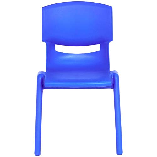 Amazon Basics 12 Inch School Classroom Stack Resin Chair, Blue, 6Pack
