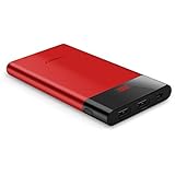 PISEN 10000mAh Portable Charger LED Display Ultra Slim Power Bank High Capacity External Battery Pack for iPhone,iPad,Samsung,Nexus and More(Red)