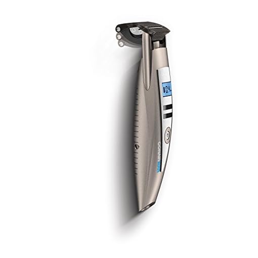 Conair Man i-Stubble Ultimate Flexhead Trimmer; Pivoting Flex Head; 15 Digital Settings ranging from 0.4mm to 5.0mm; Grey - Image 3