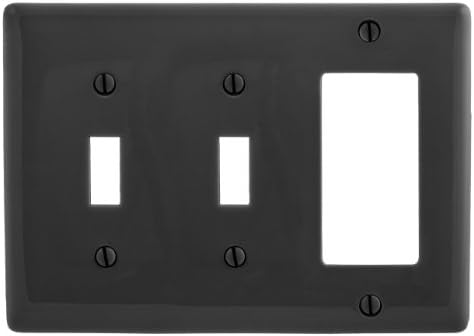 Bryant Electric NP226BK 3-Gang 2 Toggle 1 Decorator/GFCI Wall Plate, Black