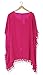 Adreamly Women's Stylish Chiffon Tassel Kaftan Swimsuit Beachwear Cover Up Free Size Rose Red