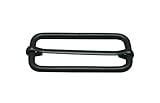 Generic Metal Black Rectangle Buckle 2" X 0.75" Inside Size Slider Bar Strap Keeper Pack of 10