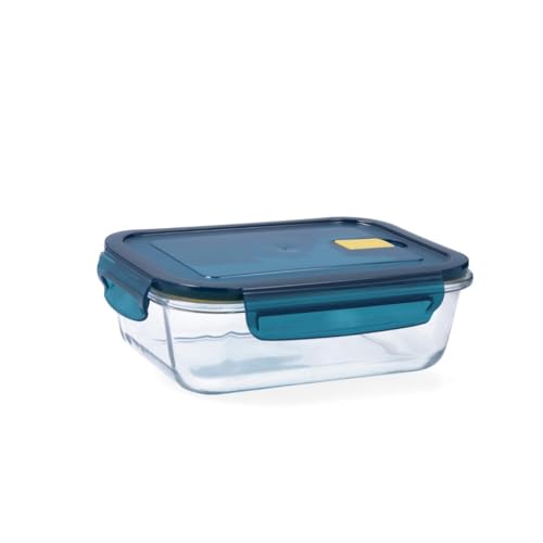 Quid Astral Rectangular Airtight Glass Container 21x16x7cm - 104cl Other Glass Suitable Microwave Safe Recyclable Freezer