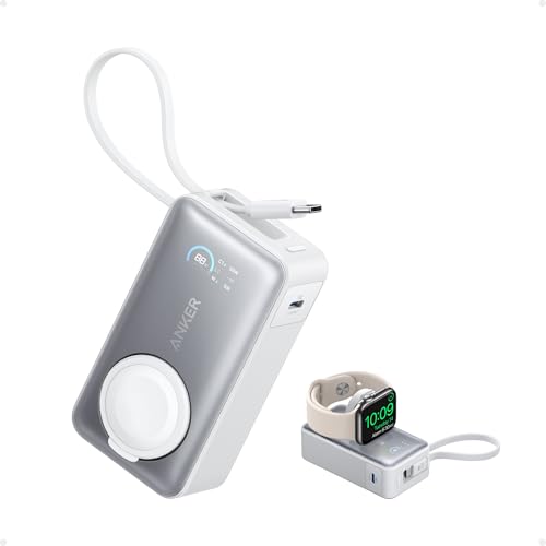 Anker MagGo Powerbank für Apple Watch, 10000mAh 35W Max, mit USB-C Kabel