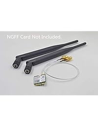 Antena para Intel 7260 NGW, de alta velocidad Kit de antena 2 x dBi RP-SMA doble banda 2,4 gHz 5 gHz + 2 XM.2 (NGFF) Cable de antena Mod Kit sin soldadura uso para NGFF inalámbrico tarjetas y tarjetas de M.2 (NGFF) 3 G 4G