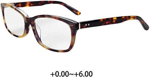 Rectangle Acetate Reading Glasses for Men, 0.0~+6.0